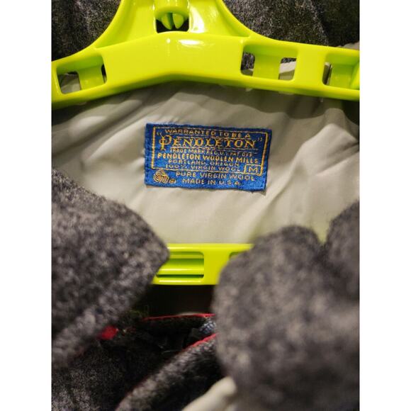 Pendleton Jacket Mens Medium Gray 100% Virgin Wool Vintage Long Winter Preppy - Picture 2 of 10